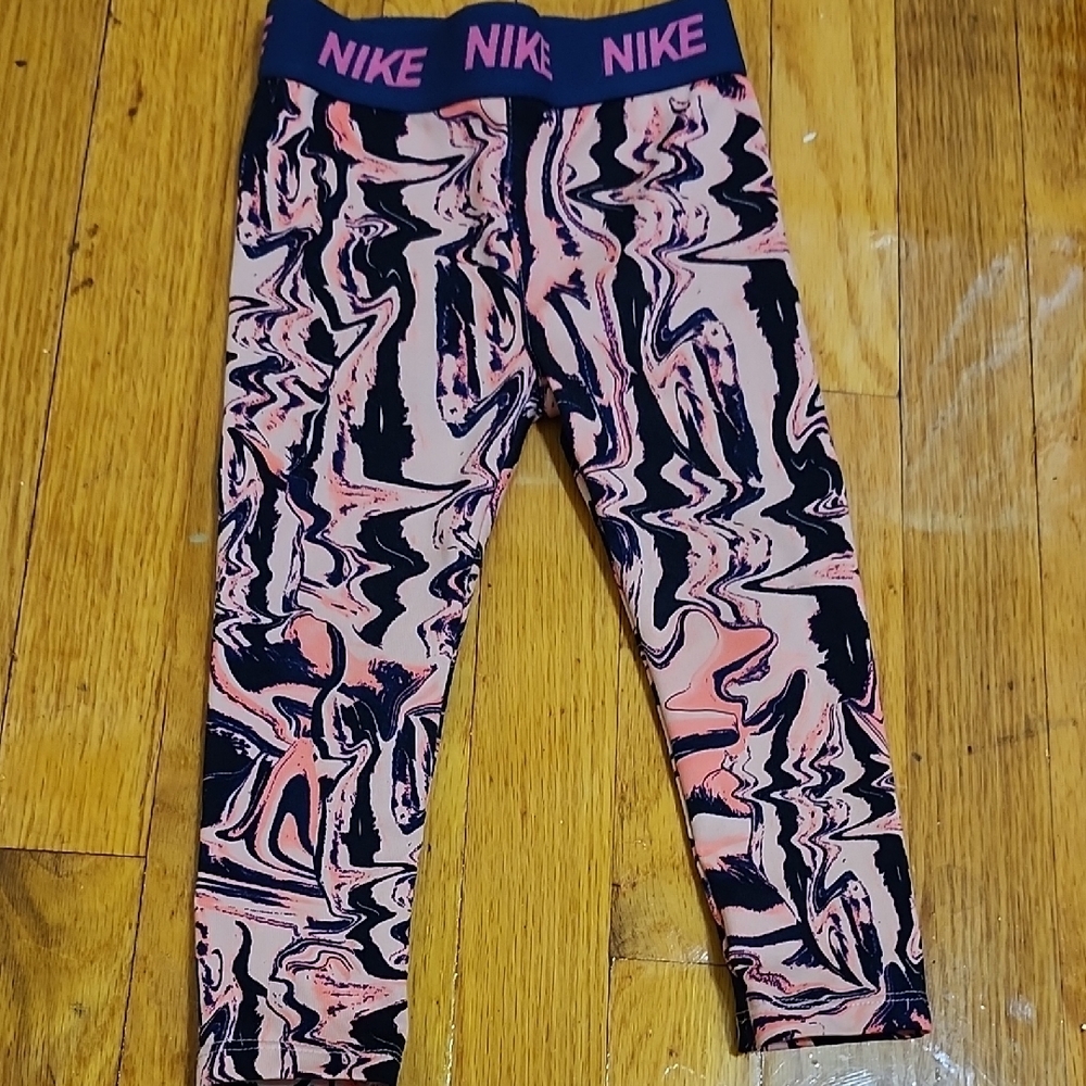 Nike Kids' Pink and Black Leggings